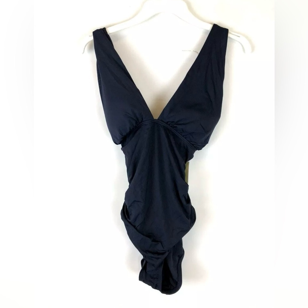 MICHAEL Michael Kors Women's Navy Blue One-Piece Swimsuit Size 12